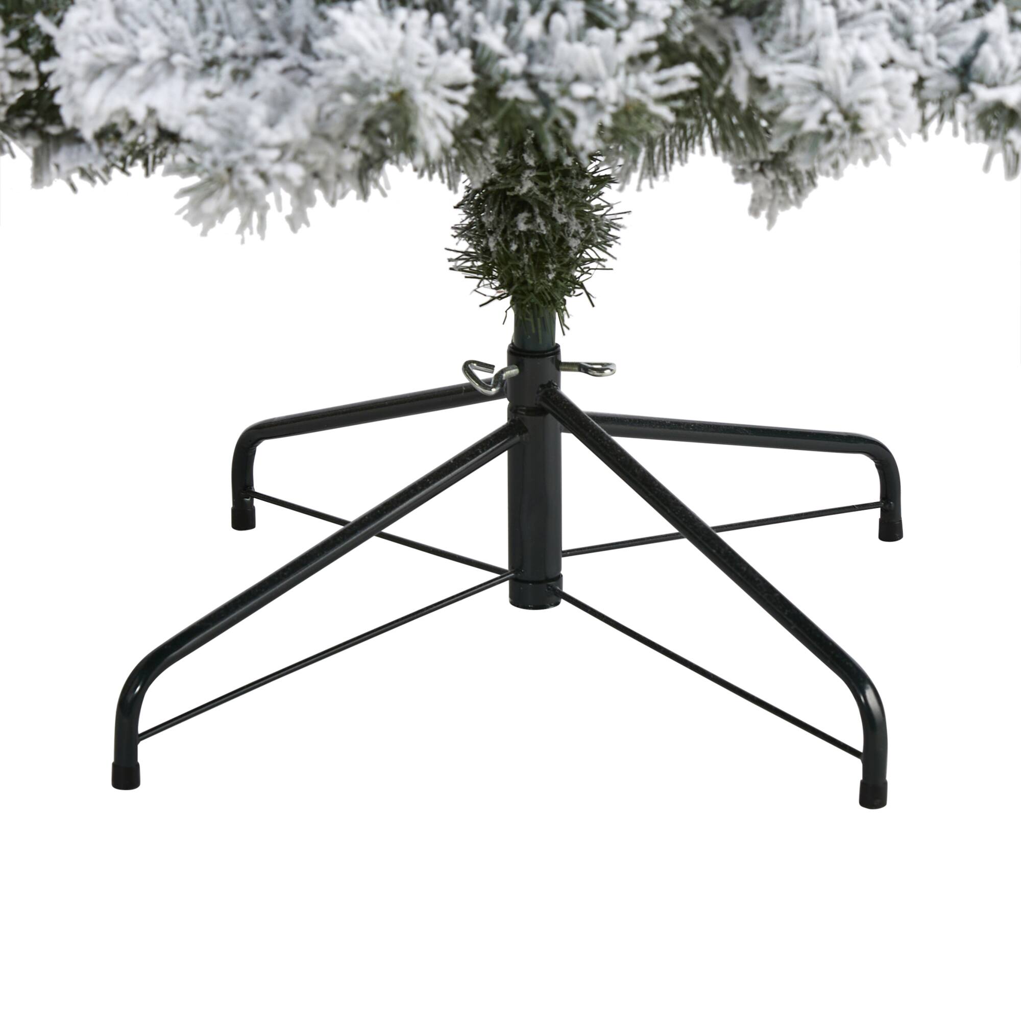 8ft. Pre-Lit Flocked West Virginia Fir Artificial Christmas Tree, Clear LED Lights